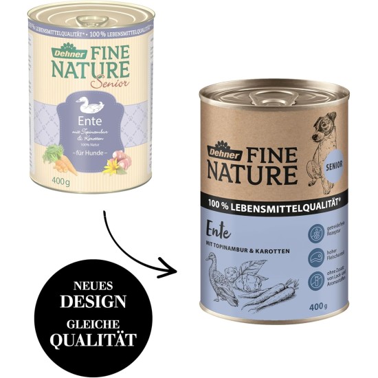 Dehner Fine Nature Dog Food, Food Grade Wet Food for Adult Dogs, Beef, 6 x 400 g Tin (2.4 kg) Dehner Fine Nature Dog Food, Food Grade Wet Food for Adult Dogs, Beef, 6 x 400 g Tin (2.4 kg)