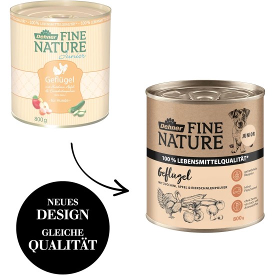 Dehner Fine Nature Dog Food, Food Grade Wet Food for Adult Dogs, Beef, 6 x 400 g Tin (2.4 kg) Dehner Fine Nature Dog Food, Food Grade Wet Food for Adult Dogs, Beef, 6 x 400 g Tin (2.4 kg)