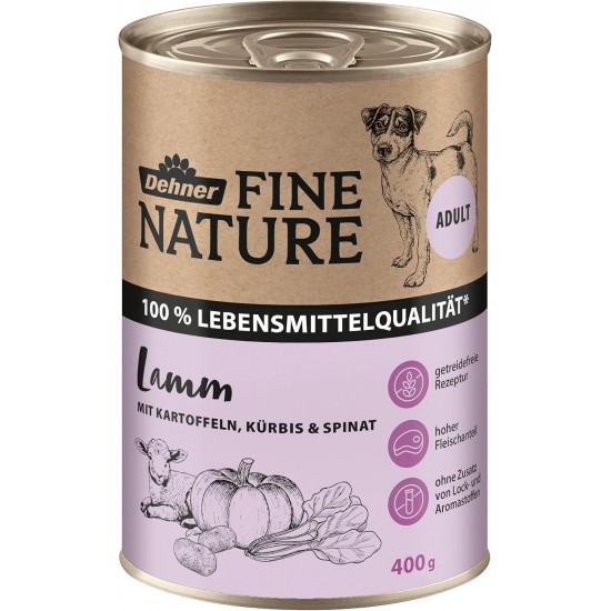 Dehner Fine Nature Dog Food, Food Grade Wet Food for Older Dogs, Duck, 6 x 400 g Tin (2.4 kg) Dehner Fine Nature Dog Food, Food Grade Wet Food for Older Dogs, Duck, 6 x 400 g Tin (2.4 kg)