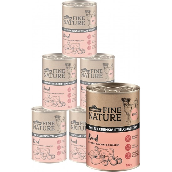 Dehner Fine Nature Dog Food, Food Grade Wet Food for Older Dogs, Duck, 6 x 400 g Tin (2.4 kg) Dehner Fine Nature Dog Food, Food Grade Wet Food for Older Dogs, Duck, 6 x 400 g Tin (2.4 kg)