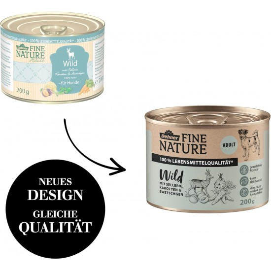 Dehner Fine Nature Dog Food, Food Grade Wet Food for Older Dogs, Duck, 6 x 400 g Tin (2.4 kg) Dehner Fine Nature Dog Food, Food Grade Wet Food for Older Dogs, Duck, 6 x 400 g Tin (2.4 kg)