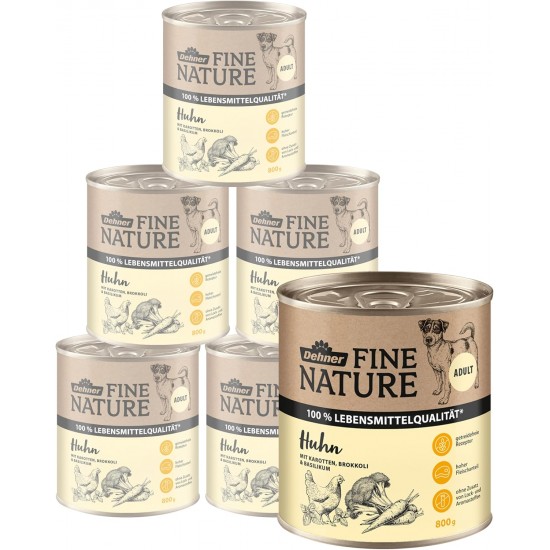 Dehner Fine Nature Dog Food, Food Grade Wet Food for Older Dogs, Duck, 6 x 400 g Tin (2.4 kg) Dehner Fine Nature Dog Food, Food Grade Wet Food for Older Dogs, Duck, 6 x 400 g Tin (2.4 kg)