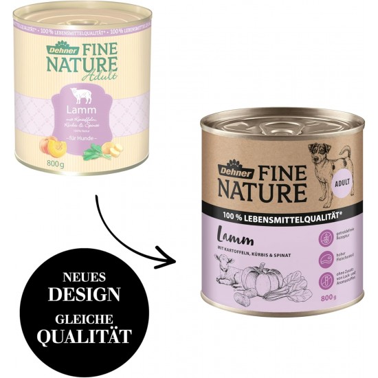 Dehner Fine Nature Dog Food, Food Grade Wet Food for Older Dogs, Duck, 6 x 400 g Tin (2.4 kg) Dehner Fine Nature Dog Food, Food Grade Wet Food for Older Dogs, Duck, 6 x 400 g Tin (2.4 kg)