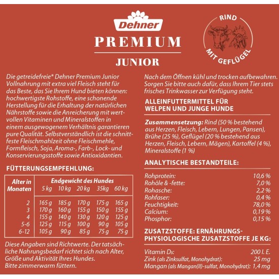 Dehner Premium Wet Dog Food, Junior / Adult / Senior, Various Types and Sizes Dehner Premium Wet Dog Food, Junior / Adult / Senior, Various Types and Sizes