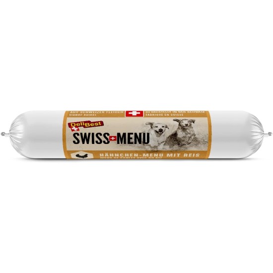 DeliBest Swiss Menu Chicken Menu with Rice, Wet Food for Dogs Made from 100% Swiss Chicken Meat, Gluten-Free & No Additives, High-Quality Dog Food, 200 g DeliBest Swiss Menu Chicken Menu with Rice, Wet Food for Dogs Made from 100% Swiss Chicken Meat, Gluten-Free & No Additives, High-Quality Dog Food, 200 g