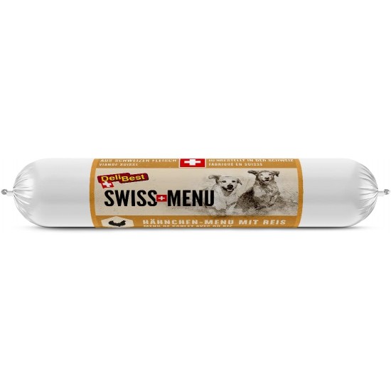 DeliBest Swiss Menu Chicken Menu with Rice, Wet Food for Dogs Made from 100% Swiss Chicken Meat, Gluten-Free & No Additives, High-Quality Dog Food, 200 g DeliBest Swiss Menu Chicken Menu with Rice, Wet Food for Dogs Made from 100% Swiss Chicken Meat, Gluten-Free & No Additives, High-Quality Dog Food, 200 g