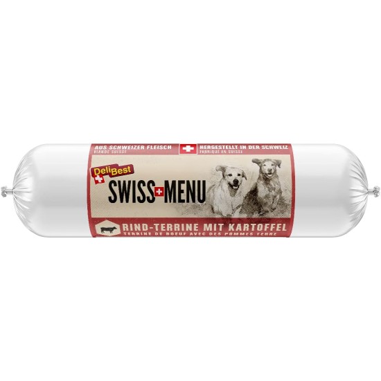 DeliBest Swiss Menu Horse Terrine with Potatoes, Wet Food for Dogs Made from 100% Fresh Horse Meat, Grain-Free & No Additives, Gluten-Free, High-Quality Adult Dog Food, 400 g Sausage DeliBest Swiss Menu Horse Terrine with Potatoes, Wet Food for Dogs Made from 100% Fresh Horse Meat, Grain-Free & No Additives, Gluten-Free, High-Quality Adult Dog Food, 400 g Sausage