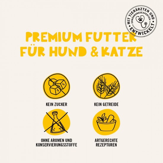 Dogs'n Tiger Monoprotein Lambfromm, Premium Wet Dog Food for Puppies with Lamb and Pumpkin - No Cereals, Added Sugar, Optimal Compatibility, 6 x 400 g Dogs'n Tiger Monoprotein Lambfromm, Premium Wet Dog Food for Puppies with Lamb and Pumpkin - No Cereals, Added Sugar, Optimal Compatibility, 6 x 400 g