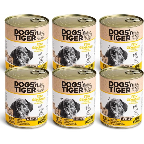 Dogs'n Tiger Monoprotein Lambfromm, Premium Wet Dog Food for Puppies with Lamb and Pumpkin - No Cereals, Added Sugar, Optimal Compatibility, 6 x 400 g Dogs'n Tiger Monoprotein Lambfromm, Premium Wet Dog Food for Puppies with Lamb and Pumpkin - No Cereals, Added Sugar, Optimal Compatibility, 6 x 400 g