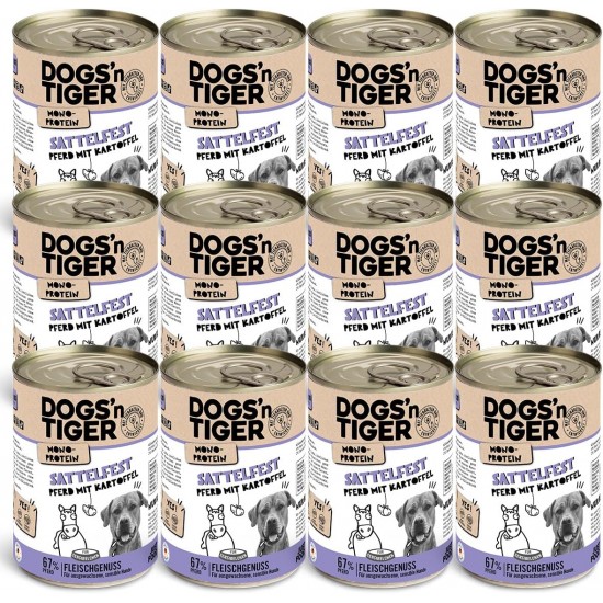 Dogs'n Tiger Monoprotein Lambfromm, Premium Wet Dog Food for Puppies with Lamb and Pumpkin - No Cereals, Added Sugar, Optimal Compatibility, 6 x 400 g Dogs'n Tiger Monoprotein Lambfromm, Premium Wet Dog Food for Puppies with Lamb and Pumpkin - No Cereals, Added Sugar, Optimal Compatibility, 6 x 400 g