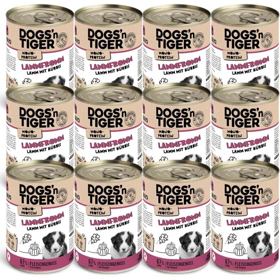 Dogs'n Tiger Monoprotein, Saddle Resistant, Adult Premium Wet Dog Food with Horse Meat and Potatoes, Hypoallergenic, No Grains, Added Sugar, with Optimal Compatibility, 6 x 400 g Dogs'n Tiger Monoprotein, Saddle Resistant, Adult Premium Wet Dog Food with Horse Meat and Potatoes, Hypoallergenic, No Grains, Added Sugar, with Optimal Compatibility, 6 x 400 g