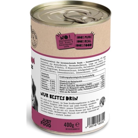 Dogs'n Tiger Monoprotein, Saddle Resistant, Adult Premium Wet Dog Food with Horse Meat and Potatoes, Hypoallergenic, No Grains, Added Sugar, with Optimal Compatibility, 6 x 400 g Dogs'n Tiger Monoprotein, Saddle Resistant, Adult Premium Wet Dog Food with Horse Meat and Potatoes, Hypoallergenic, No Grains, Added Sugar, with Optimal Compatibility, 6 x 400 g