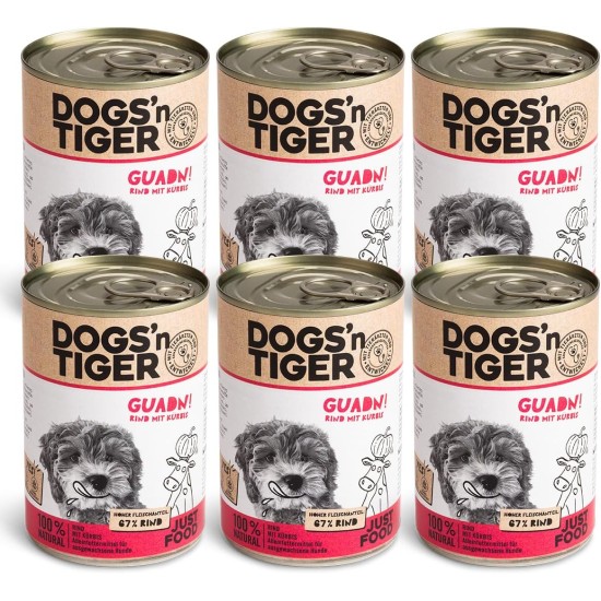 Dogs'n Tiger Monoprotein, Saddle Resistant, Adult Premium Wet Dog Food with Horse Meat and Potatoes, Hypoallergenic, No Grains, Added Sugar, with Optimal Compatibility, 6 x 400 g Dogs'n Tiger Monoprotein, Saddle Resistant, Adult Premium Wet Dog Food with Horse Meat and Potatoes, Hypoallergenic, No Grains, Added Sugar, with Optimal Compatibility, 6 x 400 g