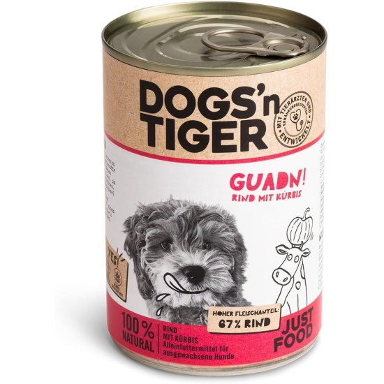 Dogs'n Tiger Monoprotein, Saddle Resistant, Adult Premium Wet Dog Food with Horse Meat and Potatoes, Hypoallergenic, No Grains, Added Sugar, with Optimal Compatibility, 6 x 400 g Dogs'n Tiger Monoprotein, Saddle Resistant, Adult Premium Wet Dog Food with Horse Meat and Potatoes, Hypoallergenic, No Grains, Added Sugar, with Optimal Compatibility, 6 x 400 g