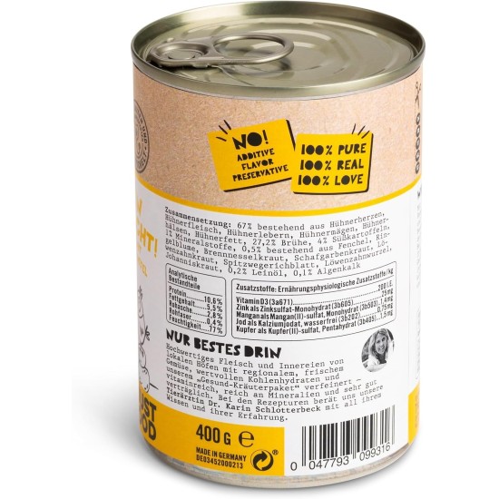 Dogs'n Tiger Monoprotein, Saddle Resistant, Adult Premium Wet Dog Food with Horse Meat and Potatoes, Hypoallergenic, No Grains, Added Sugar, with Optimal Compatibility, 6 x 400 g Dogs'n Tiger Monoprotein, Saddle Resistant, Adult Premium Wet Dog Food with Horse Meat and Potatoes, Hypoallergenic, No Grains, Added Sugar, with Optimal Compatibility, 6 x 400 g