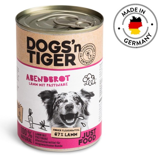 Dogs'n Tiger Monoprotein, Saddle Resistant, Adult Premium Wet Dog Food with Horse Meat and Potatoes, Hypoallergenic, No Grains, Added Sugar, with Optimal Compatibility, 6 x 400 g Dogs'n Tiger Monoprotein, Saddle Resistant, Adult Premium Wet Dog Food with Horse Meat and Potatoes, Hypoallergenic, No Grains, Added Sugar, with Optimal Compatibility, 6 x 400 g