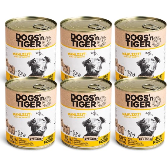 Dogs'n Tiger Monoprotein, Saddle Resistant, Adult Premium Wet Dog Food with Horse Meat and Potatoes, Hypoallergenic, No Grains, Added Sugar, with Optimal Compatibility, 6 x 400 g Dogs'n Tiger Monoprotein, Saddle Resistant, Adult Premium Wet Dog Food with Horse Meat and Potatoes, Hypoallergenic, No Grains, Added Sugar, with Optimal Compatibility, 6 x 400 g