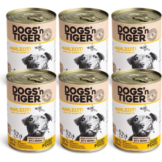 Dogs'n Tiger Monoprotein, Saddle Resistant, Adult Premium Wet Dog Food with Horse Meat and Potatoes, Hypoallergenic, No Grains, Added Sugar, with Optimal Compatibility, 6 x 400 g Dogs'n Tiger Monoprotein, Saddle Resistant, Adult Premium Wet Dog Food with Horse Meat and Potatoes, Hypoallergenic, No Grains, Added Sugar, with Optimal Compatibility, 6 x 400 g