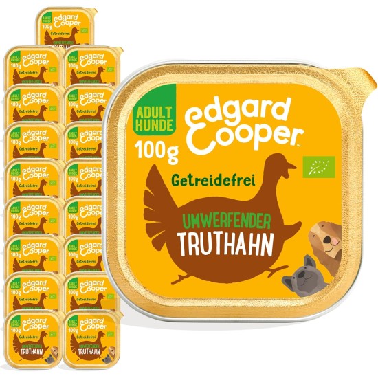 Edgard & Cooper Organic Wet Dog Food with Organic Beef, Grain-Free, Protein Rich, No Added Sugar, 17 x 100 g, Hypoallergenic, for Adult Dogs Edgard & Cooper Organic Wet Dog Food with Organic Beef, Grain-Free, Protein Rich, No Added Sugar, 17 x 100 g, Hypoallergenic, for Adult Dogs