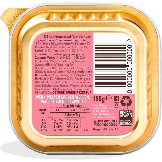 Edgard & Cooper Wet Dog Food (Chicken & Turkey, 150g x 11), Grain Free, Natural Ingredients and Fresh Meat, Full of Essential Amino Acids Edgard & Cooper Wet Dog Food (Chicken & Turkey, 150g x 11), Grain Free, Natural Ingredients and Fresh Meat, Full of Essential Amino Acids