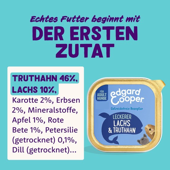Edgard & Cooper Wet Dog Food (Chicken & Turkey, 150g x 11), Grain Free, Natural Ingredients and Fresh Meat, Full of Essential Amino Acids Edgard & Cooper Wet Dog Food (Chicken & Turkey, 150g x 11), Grain Free, Natural Ingredients and Fresh Meat, Full of Essential Amino Acids