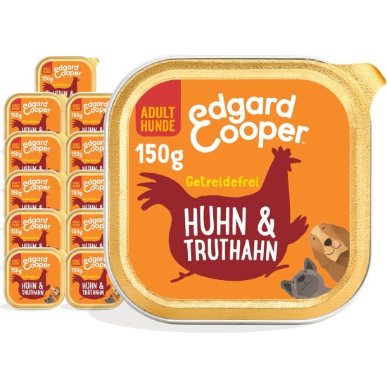 Edgard & Cooper Wet Dog Food (Chicken & Turkey, 150g x 11), Grain Free, Natural Ingredients and Fresh Meat, Full of Essential Amino Acids Edgard & Cooper Wet Dog Food (Chicken & Turkey, 150g x 11), Grain Free, Natural Ingredients and Fresh Meat, Full of Essential Amino Acids