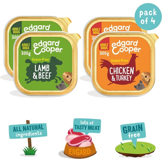 Edgard & Cooper Wet Dog Food (Chicken & Turkey, 150g x 11), Grain Free, Natural Ingredients and Fresh Meat, Full of Essential Amino Acids Edgard & Cooper Wet Dog Food (Chicken & Turkey, 150g x 11), Grain Free, Natural Ingredients and Fresh Meat, Full of Essential Amino Acids