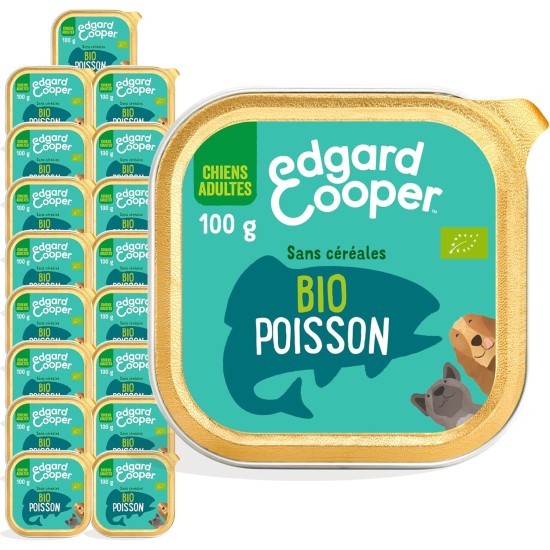 Edgard & Cooper Wet Dog Food (Organic Fish 100g x 17), Grain-Free & Organic, Fresh Fish and High Quality Proteins, Real Ingredients for Dogs, Hypoallergenic, No Added Sugar Edgard & Cooper Wet Dog Food (Organic Fish 100g x 17), Grain-Free & Organic, Fresh Fish and High Quality Proteins, Real Ingredients for Dogs, Hypoallergenic, No Added Sugar
