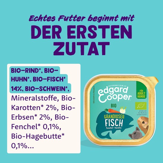 Edgard & Cooper Wet Food for Dogs (Meat, 100 g x 17), Dog Wet Food Grain-Free 150 g, No Sugar, Natural Ingredients and Fresh Meat, Full of Essential Amino Acids Edgard & Cooper Wet Food for Dogs (Meat, 100 g x 17), Dog Wet Food Grain-Free 150 g, No Sugar, Natural Ingredients and Fresh Meat, Full of Essential Amino Acids