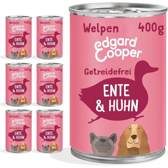 Edgard & Cooper Wet Puppy Food (Duck & Chicken, 400g x 6), Grain Free, Natural Ingredients and Fresh Meat, Full of Essential Amino Acids Edgard & Cooper Wet Puppy Food (Duck & Chicken, 400g x 6), Grain Free, Natural Ingredients and Fresh Meat, Full of Essential Amino Acids