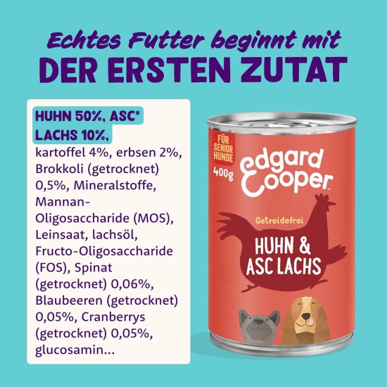 Edgard & Cooper Wet Puppy Food (Duck & Chicken, 400g x 6), Grain Free, Natural Ingredients and Fresh Meat, Full of Essential Amino Acids Edgard & Cooper Wet Puppy Food (Duck & Chicken, 400g x 6), Grain Free, Natural Ingredients and Fresh Meat, Full of Essential Amino Acids