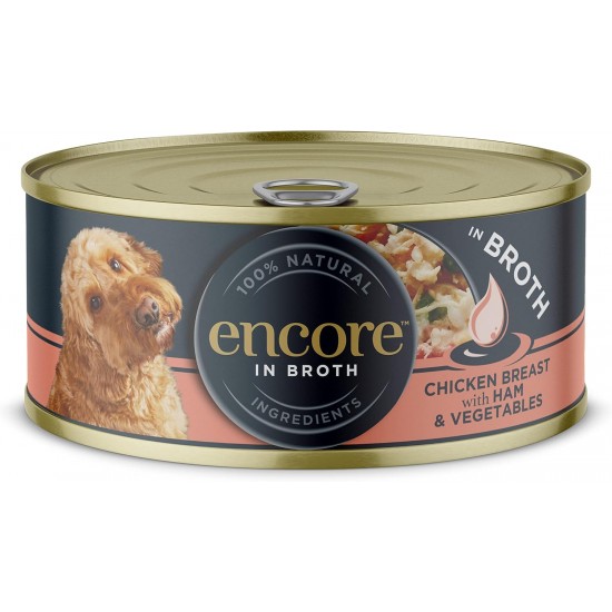 Encore 100% Natural Premium Wet Food for Dogs, Chicken Breast in Broth for Adult Cats - Pack of 16 x 156 g Cans Encore 100% Natural Premium Wet Food for Dogs, Chicken Breast in Broth for Adult Cats - Pack of 16 x 156 g Cans