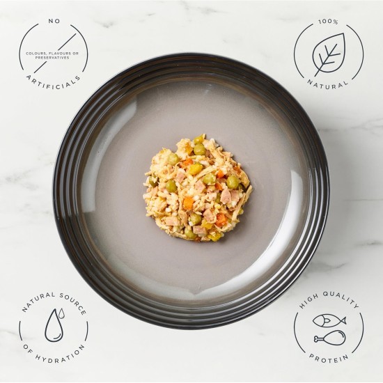 Encore 100% Natural Premium Wet Food for Dogs, Chicken Breast with Ham and Vegetables in Broth for Adult Cats - Pack of 12 x 156 g Cans Encore 100% Natural Premium Wet Food for Dogs, Chicken Breast with Ham and Vegetables in Broth for Adult Cats - Pack of 12 x 156 g Cans