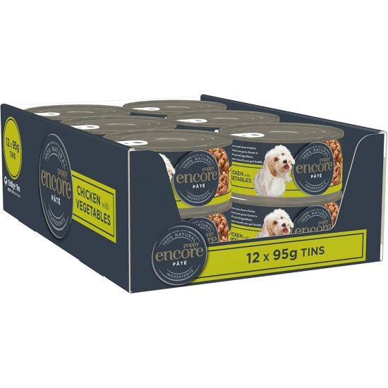 Encore 100% Natural Premium Wet Food for Dogs, Chicken Breast with Ham and Vegetables in Broth for Adult Cats - Pack of 12 x 156 g Cans Encore 100% Natural Premium Wet Food for Dogs, Chicken Breast with Ham and Vegetables in Broth for Adult Cats - Pack of 12 x 156 g Cans