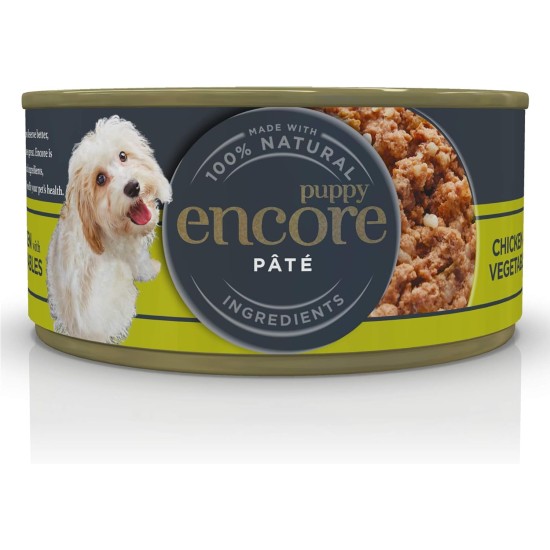 Encore 100% Natural Premium Wet Food for Dogs, Chicken Breast with Ham and Vegetables in Broth for Adult Cats - Pack of 12 x 156 g Cans Encore 100% Natural Premium Wet Food for Dogs, Chicken Breast with Ham and Vegetables in Broth for Adult Cats - Pack of 12 x 156 g Cans