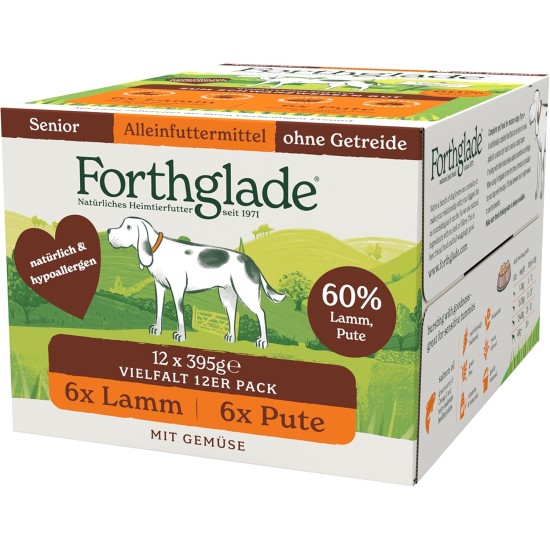 Forthglade Wet Food for Dogs (12 x 395 g Bowls), Hypoallergenic & Grain-Free Food for Senior Dogs from 7 Years, Dog Food Mix Pack with 2 Tasty Varieties Forthglade Wet Food for Dogs (12 x 395 g Bowls), Hypoallergenic & Grain-Free Food for Senior Dogs from 7 Years, Dog Food Mix Pack with 2 Tasty Varieties