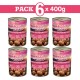 Fresh Chicken Meatballs - Tins of Meatballs with Chicken, Carrot and Peas - Pack of 6 Units x 400 g - Wet Food for Dogs, All Breeds Fresh Chicken Meatballs - Tins of Meatballs with Chicken, Carrot and Peas - Pack of 6 Units x 400 g - Wet Food for Dogs, All Breeds