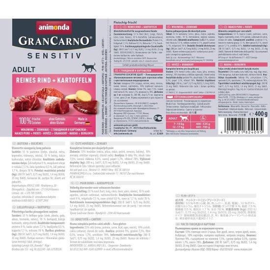 GranCarno animonda Dog Wet Food Superfoods Variation (6 x 400 g), Dog Food Wet without Grain and Sugar for Adult Dogs, with Fresh Meat Ingredients GranCarno animonda Dog Wet Food Superfoods Variation (6 x 400 g), Dog Food Wet without Grain and Sugar for Adult Dogs, with Fresh Meat Ingredients