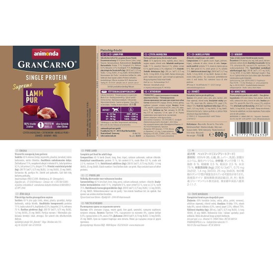 GranCarno animonda Dog Wet Food Superfoods Variation (6 x 400 g), Dog Food Wet without Grain and Sugar for Adult Dogs, with Fresh Meat Ingredients GranCarno animonda Dog Wet Food Superfoods Variation (6 x 400 g), Dog Food Wet without Grain and Sugar for Adult Dogs, with Fresh Meat Ingredients