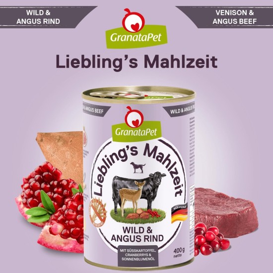 GranataPet Liebling's Mahlzeit Lamb & Potato Wet Dog Food without Grain & Sugar Supplements, Complete Food, 6 x 800 g GranataPet Liebling's Mahlzeit Lamb & Potato Wet Dog Food without Grain & Sugar Supplements, Complete Food, 6 x 800 g