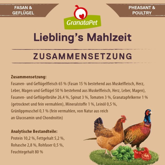 GranataPet Liebling's Mahlzeit Lamb & Potato Wet Dog Food without Grain & Sugar Supplements, Complete Food, 6 x 800 g GranataPet Liebling's Mahlzeit Lamb & Potato Wet Dog Food without Grain & Sugar Supplements, Complete Food, 6 x 800 g