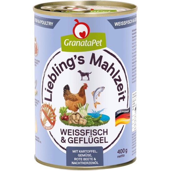 GranataPet Liebling's Mahlzeit Lamb & Potato Wet Dog Food without Grain & Sugar Supplements, Complete Food, 6 x 800 g GranataPet Liebling's Mahlzeit Lamb & Potato Wet Dog Food without Grain & Sugar Supplements, Complete Food, 6 x 800 g