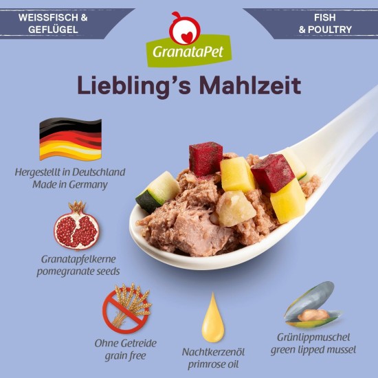 GranataPet Liebling's Mahlzeit Lamb & Potato Wet Dog Food without Grain & Sugar Supplements, Complete Food, 6 x 800 g GranataPet Liebling's Mahlzeit Lamb & Potato Wet Dog Food without Grain & Sugar Supplements, Complete Food, 6 x 800 g