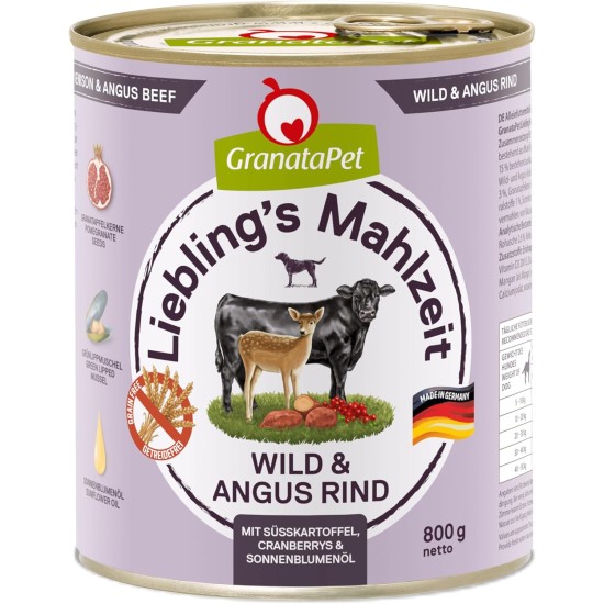 GranataPet Liebling's Mahlzeit Lamb & Potato Wet Dog Food without Grain & Sugar Supplements, Complete Food, 6 x 800 g GranataPet Liebling's Mahlzeit Lamb & Potato Wet Dog Food without Grain & Sugar Supplements, Complete Food, 6 x 800 g