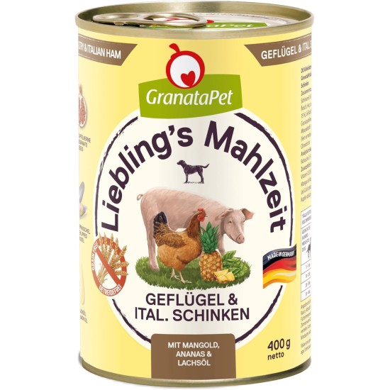 GranataPet Liebling's Mahlzeit Lamb & Potato Wet Dog Food without Grain & Sugar Supplements, Complete Food, 6 x 800 g GranataPet Liebling's Mahlzeit Lamb & Potato Wet Dog Food without Grain & Sugar Supplements, Complete Food, 6 x 800 g