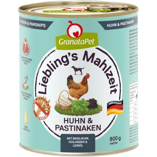 GranataPet Liebling's Mahlzeit Lamb & Potato Wet Dog Food without Grain & Sugar Supplements, Complete Food, 6 x 800 g GranataPet Liebling's Mahlzeit Lamb & Potato Wet Dog Food without Grain & Sugar Supplements, Complete Food, 6 x 800 g