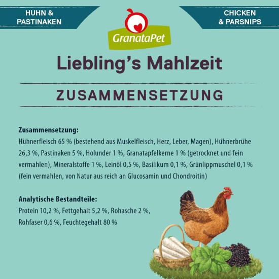 GranataPet Liebling's Mahlzeit Lamb & Potato Wet Dog Food without Grain & Sugar Supplements, Complete Food, 6 x 800 g GranataPet Liebling's Mahlzeit Lamb & Potato Wet Dog Food without Grain & Sugar Supplements, Complete Food, 6 x 800 g