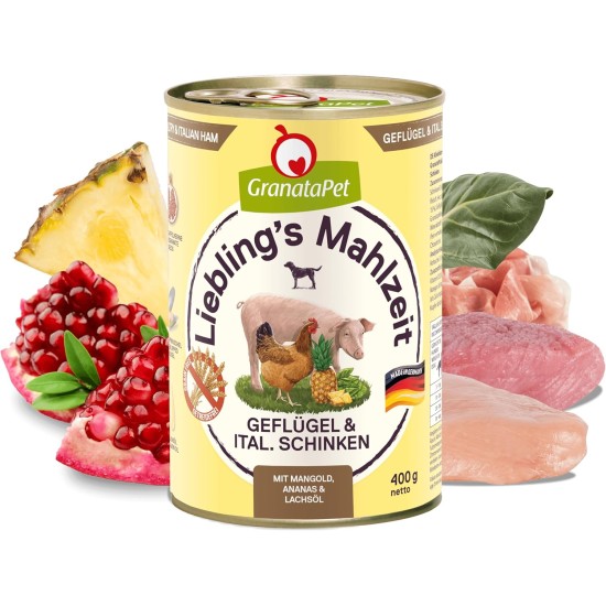 GranataPet Liebling's Mahlzeit Lamb & Potato Wet Dog Food without Grain & Sugar Supplements, Complete Food, 6 x 800 g GranataPet Liebling's Mahlzeit Lamb & Potato Wet Dog Food without Grain & Sugar Supplements, Complete Food, 6 x 800 g