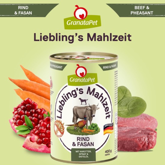 GranataPet Liebling's Mahlzeit Lamb & Potato Wet Dog Food without Grain & Sugar Supplements, Complete Food, 6 x 800 g GranataPet Liebling's Mahlzeit Lamb & Potato Wet Dog Food without Grain & Sugar Supplements, Complete Food, 6 x 800 g