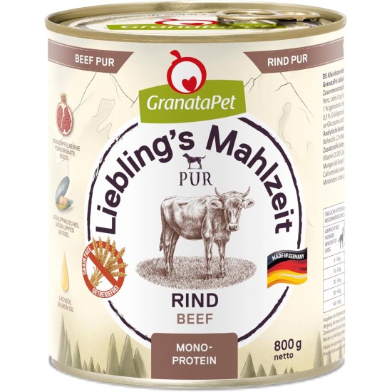 GranataPet Liebling's Mahlzeit Lamb & Potato Wet Dog Food without Grain & Sugar Supplements, Complete Food, 6 x 800 g GranataPet Liebling's Mahlzeit Lamb & Potato Wet Dog Food without Grain & Sugar Supplements, Complete Food, 6 x 800 g